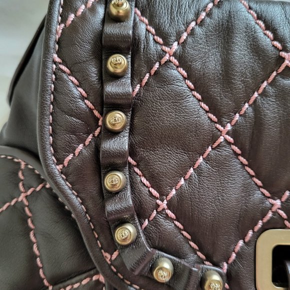 Vintage Juicy Couture Cocoa Lamb Leather Heavy Hardware Shoulder Bag - Picture 2 of 15